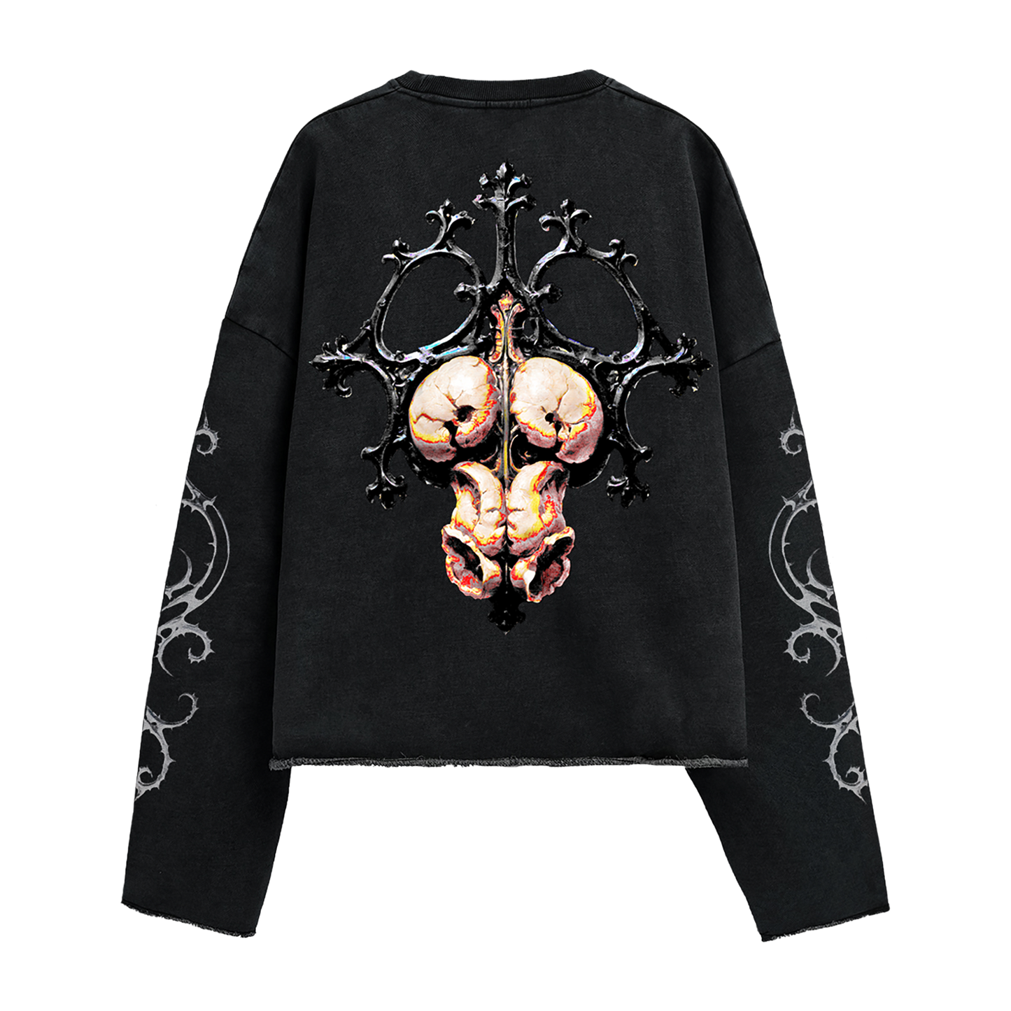 [ black cold iron, pale warm flesh ]